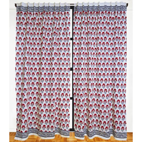 Hana Curtain - Red/Teal